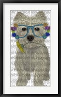 Framed West Highland Terrier Flower Glasses