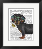 Framed Dachshund Flower Glasses