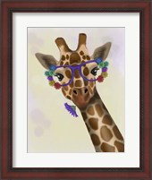 Framed Giraffe and Flower Glasses 1