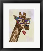 Framed Giraffe and Flower Glasses 2