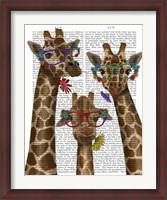 Framed Giraffe and Flower Glasses, Trio