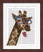 Framed Giraffe and Flower Glasses 2