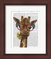 Framed Giraffe and Flower Glasses 3