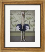 Framed Ostrich and Pearls, Full