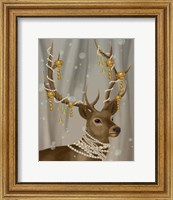 Framed Deer with Gold Bells