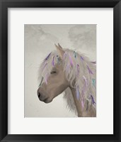 Framed Horse Beige with Ribbons