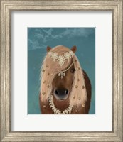 Framed Horse Brown Pony with Bells, Portrait