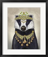 Framed Badger with Tiara, Portrait