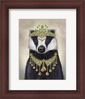 Framed Badger with Tiara, Portrait