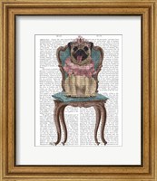 Framed Pug Princess on Chair