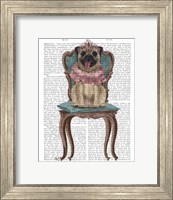 Framed Pug Princess on Chair