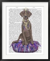 Framed Weimaraner on Purple Cushion