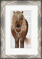 Framed Horse Brown Pony with Bells, Full