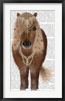 Framed Horse Brown Pony with Bells, Full