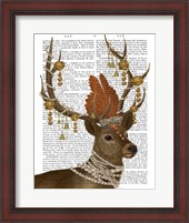 Framed Deer with Gold Bells