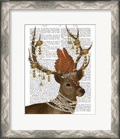 Framed Deer with Gold Bells