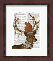 Framed Deer with Gold Bells