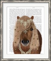 Framed Horse Brown Pony with Bells, Portrait