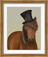Framed Horse Top Hat and Monocle