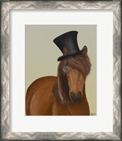 Framed Horse Top Hat and Monocle