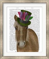 Framed Horse with Feather Hat
