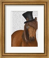 Framed Horse Top Hat and Monocle