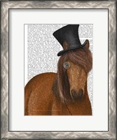 Framed Horse Top Hat and Monocle