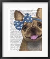 Framed French Bulldog and Blue Bow