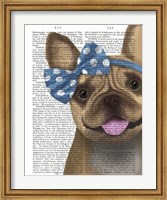 Framed French Bulldog and Blue Bow