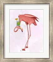 Framed Flamingo and Cocktail 1