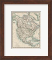 Framed 'Map of North America' border=