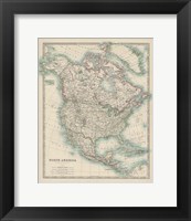 Framed Map of North America