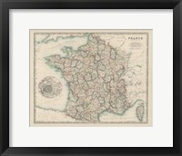 Framed Map of France