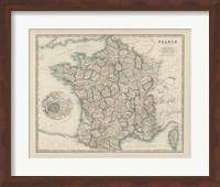 Framed Map of France