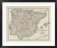 Framed Map of Spain & Portugal
