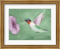 Framed Fresco Hummingbird II