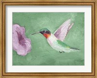 Framed Fresco Hummingbird II