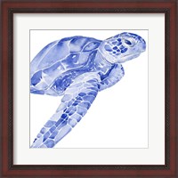 Framed 'Ultramarine Sea Turtle II' border=