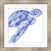 Framed Ultramarine Sea Turtle II