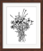 Framed 'Black & White Bouquet I' border=