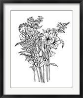 Framed Black & White Bouquet II