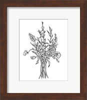 Framed 'Black & White Bouquet IV' border=