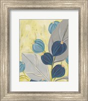Framed Navy & Citron Floral I