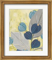 Framed Navy & Citron Floral I