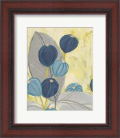 Framed Navy & Citron Floral II
