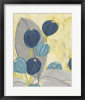 Navy & Citron Floral II Framed Print