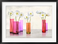 Framed Poppies in crystal vases (Purple palette)