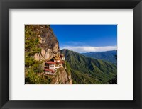 Framed Tiger's Nest, Goempa Monastery Hanging In The Cliffs, Bhutan