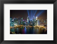 Framed Singapore Downtown Overview At Night