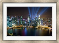 Framed Singapore Downtown Overview At Night